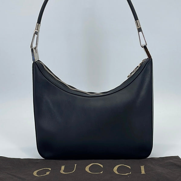 Preloved GUCCI Black Leather Shoulder Bag 13812002122 051223 – KimmieBBags  LLC