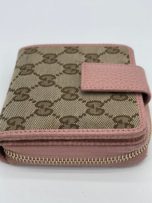 Gucci Pink Logo Bifold Wallet for Men