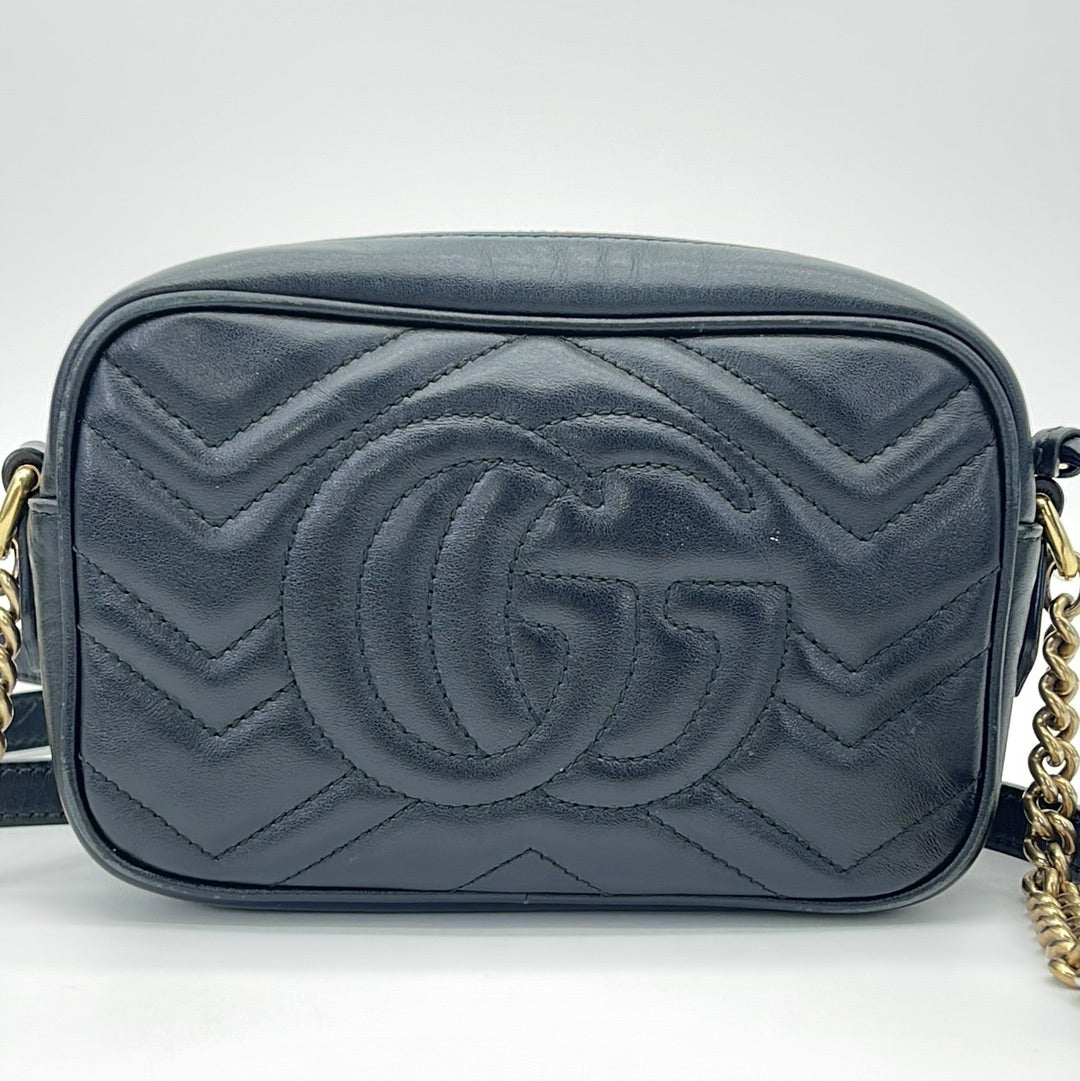 Gucci // Black GG Marmont Matelassé Shoulder Bag – VSP Consignment