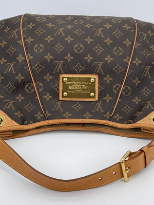 Louis Vuitton Shoulder Bag PM Brown Leather Galleria Monogram