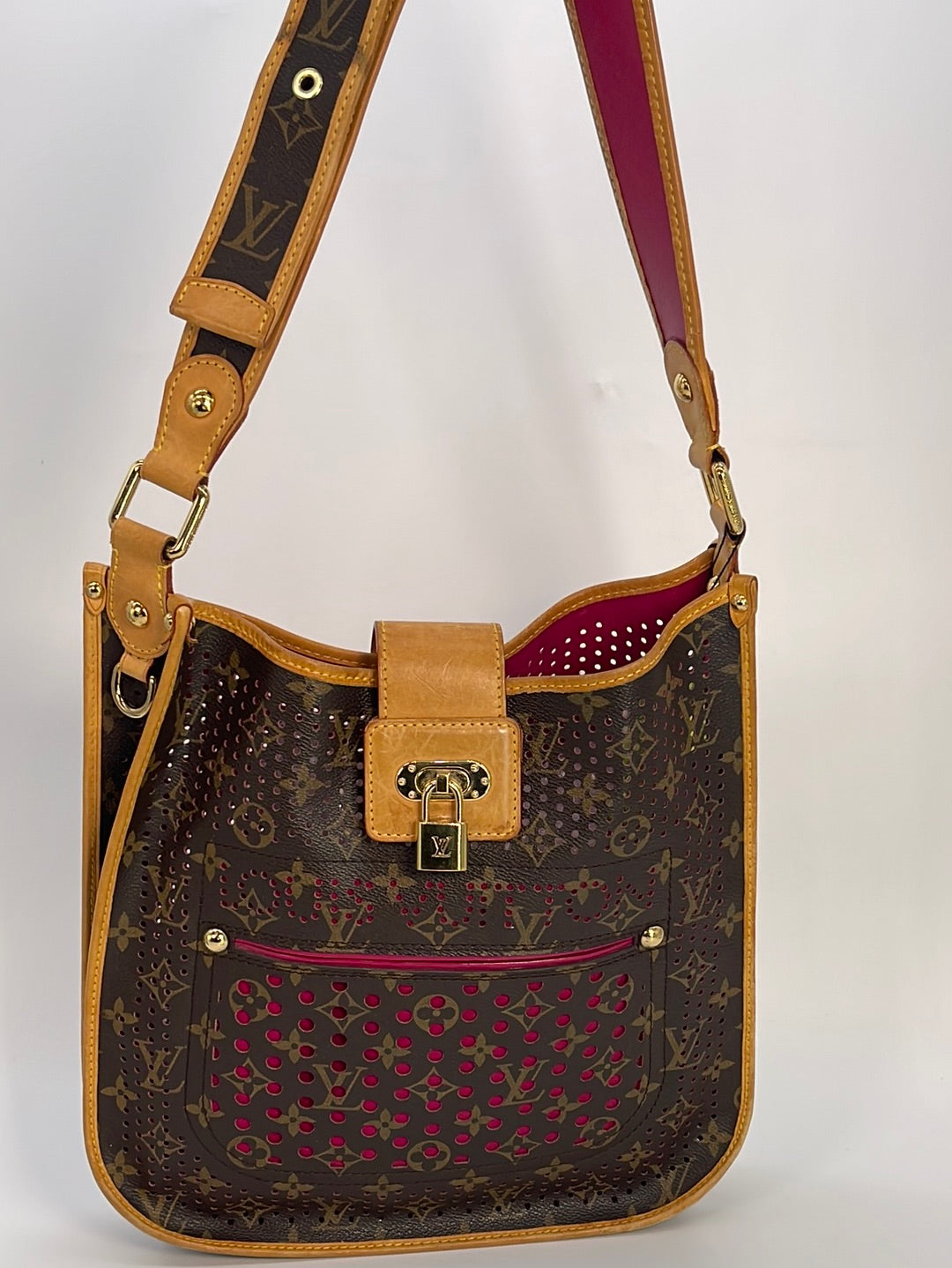 Louis Vuitton Brown Leather Perforated Bag