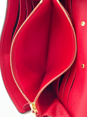 Louis Vuitton Clémence Wallet Navy / Red Monogram Empreinte