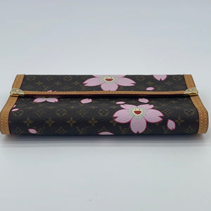 Louis Vuitton Monogram Cherry Blossom Porto Tresor M92027 19x11cm Free  Shipping