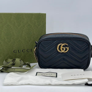 Gucci GG Marmont Mini Camera Bag in Black Matelassé Calfskin - SOLD