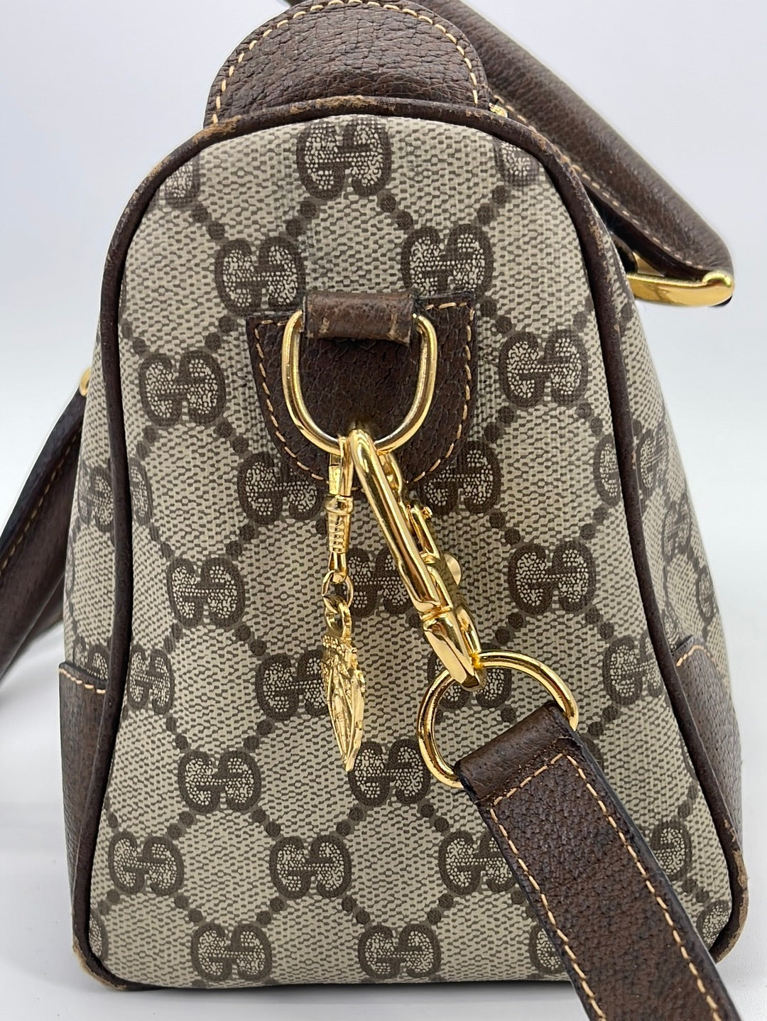 Gucci Monogram Ophidia Boston Bag