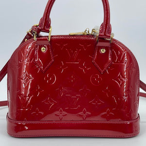 Preloved Louis Vuitton Red Vernis Leather Alma Bb Handbag MI0135 072123