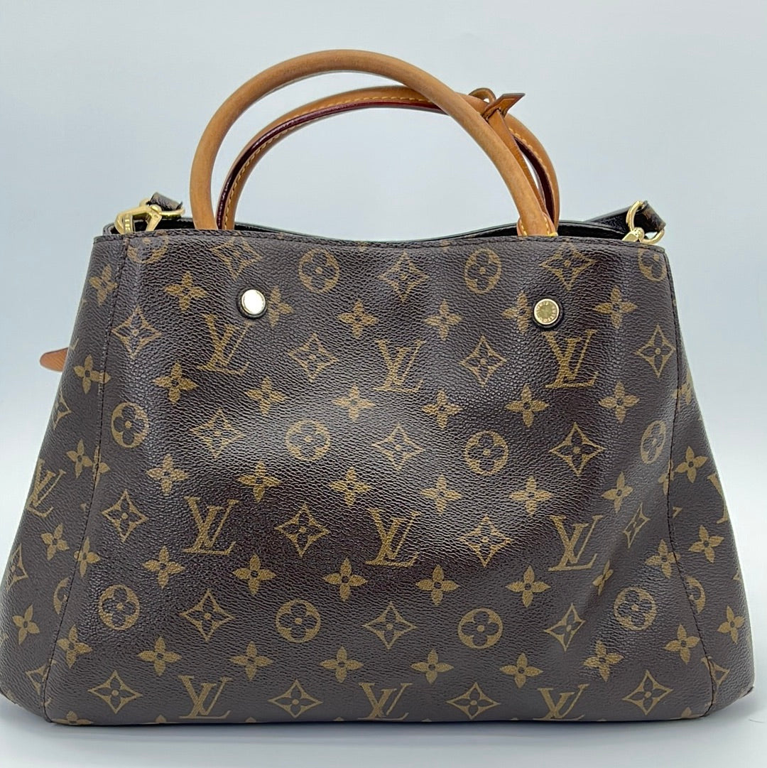 Louis Vuitton, Bags, Louis Vuitton Montaigne Gm Brown Monogram Canvas  Tote