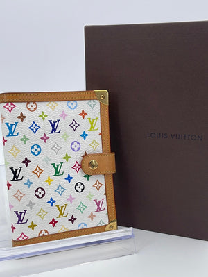Louis Vuitton Monogram Multicolore Small Ring Agenda Cover - White