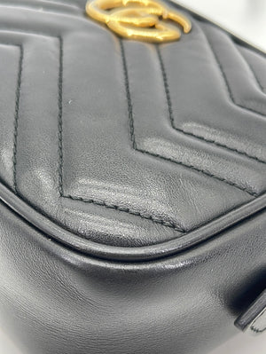 Gucci GG Marmont Calfskin Matelasse Medium Black Leather Shoulder Bag -  MyDesignerly