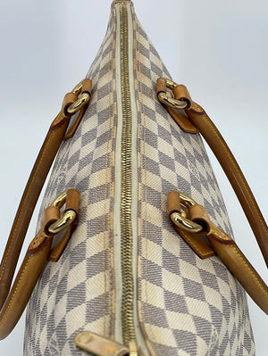 Authentic Louis Vuitton Damier Azur Saleya MM Shoulder Tote Bag