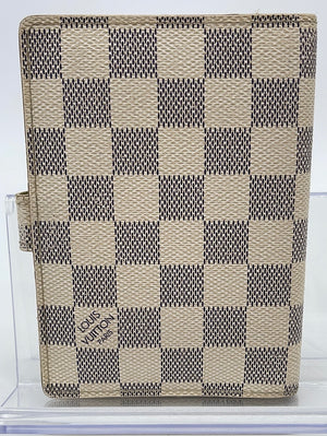 LOUIS VUITTON Damier Azur Agenda PM Day Planner Cover Lv 