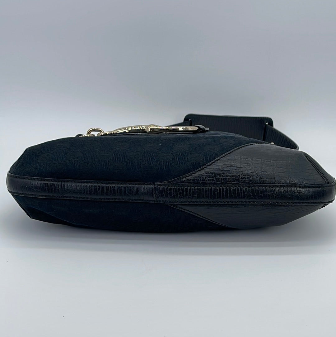 Gucci Leather Drawstring Horsebit Hobo - Black Shoulder Bags, Handbags -  GUC1304652