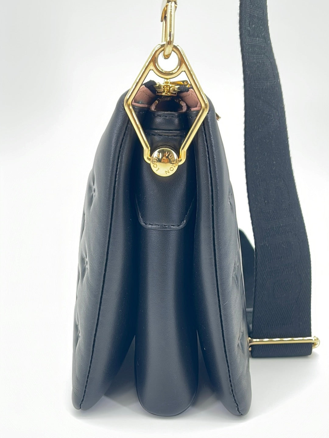 Preloved Louis Vuitton Black Lambskin Monogram Coussin PM 041023