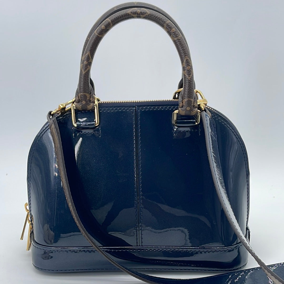 PRELOVED Louis Vuitton Blue Vernis Alma BB with Monogram Crossbody Bag –  KimmieBBags LLC