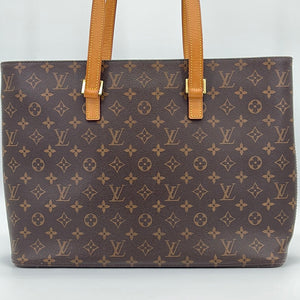 Louis Vuitton Luco Tote Brown Leather & LV Monogram Canvas