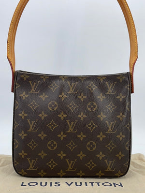Louis Vuitton Looping GM Monogram Canvas Leather Shoulder Bag Authentic