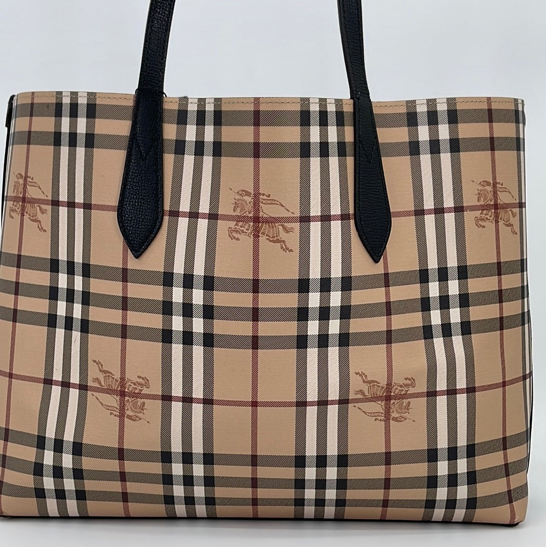 Sold at Auction: Burberry Haymarket Check Coated Canvas Mini Square Tote