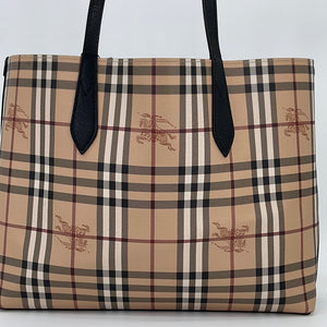 NEW Burberry Red Haymarket Check Reversible Leather Tote Shoulder Bag For  Sale at 1stDibs