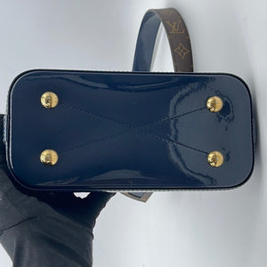 Alma Blue Patent Leather Cross Body Bag