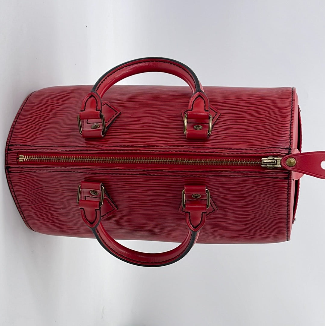 JFab Closet* Louis Vuitton Vintage Epi Speedy 30 Red *Pre Owned* –