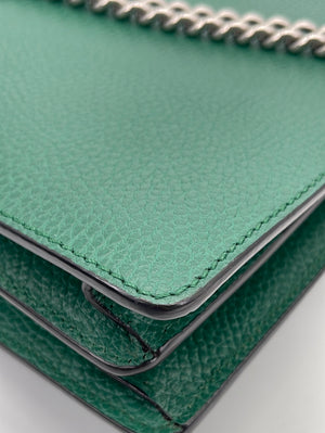 Dionysus leather shoulder bag in emerald green leather