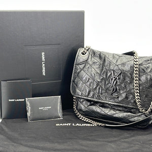 Saint Laurent Niki Large Leather Shoulder Bag - Black