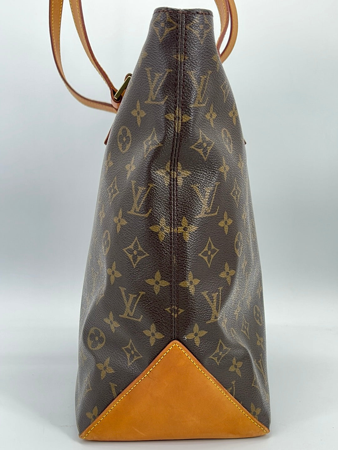 Used Brown Louis Vuitton Monogram Cabas Mezzo Tote Shoulder Bag