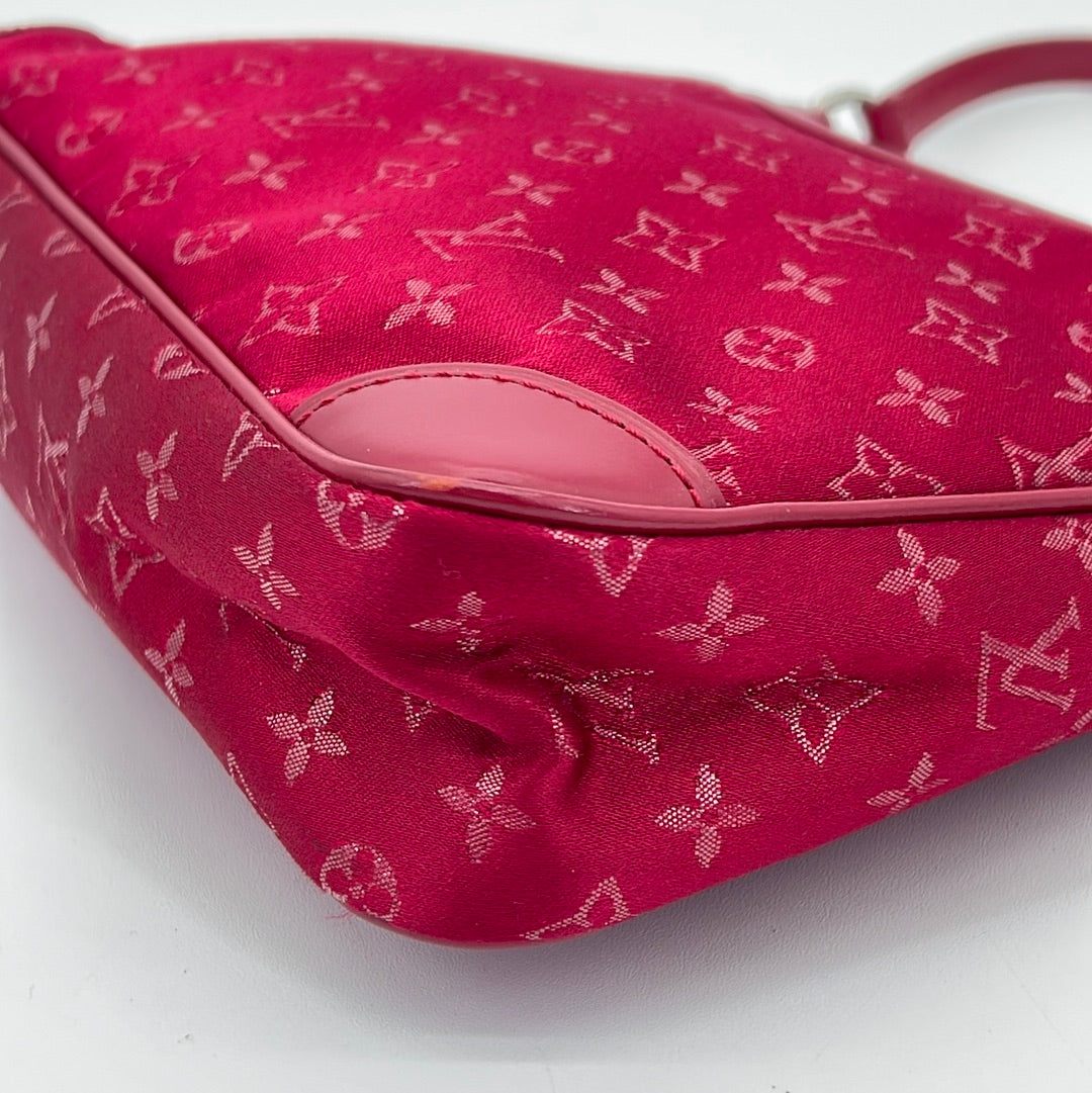 Preloved Louis Vuitton Silk Rouge Monogram Satin Little Boulogne