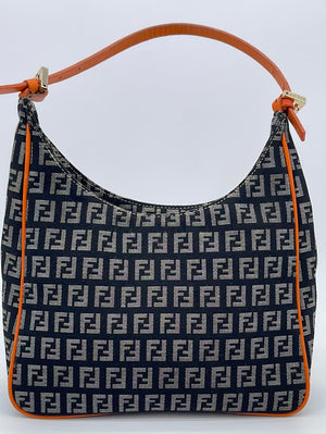 Zucca Canvas Boston Bag, Used & Preloved Fendi Shoulder Bag