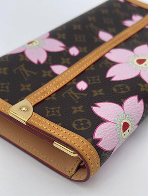 Louis Vuitton, Bags, Auth Louis Vuitton Cherry Blossom Pink Monogram Card  Holder Wallet Unused