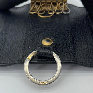Preloved Gucci Black Leather 6 Key Holder 2331432184 082323