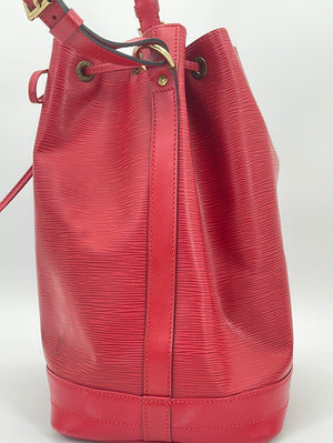 Louis Vuitton Red Epi Leather Noe MM Bag.  Luxury Accessories, Lot  #19016