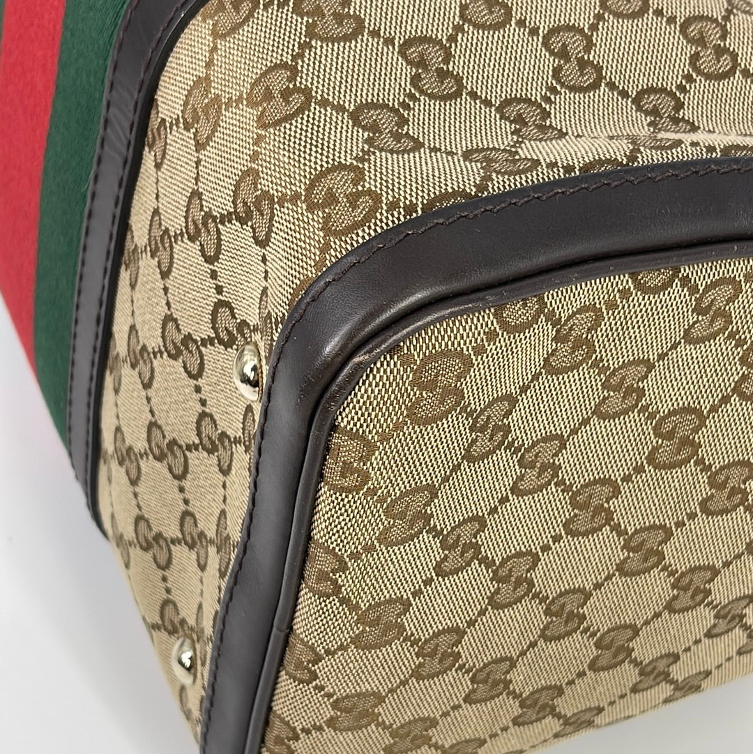 🎉🎉SOLD🎉🎉VINTAGE *AUTHENTIC* GUCCI SPEEDY BAG Vintage 60's-70's large Gucci  speedy bag Exterior is done in printed monogram canv…