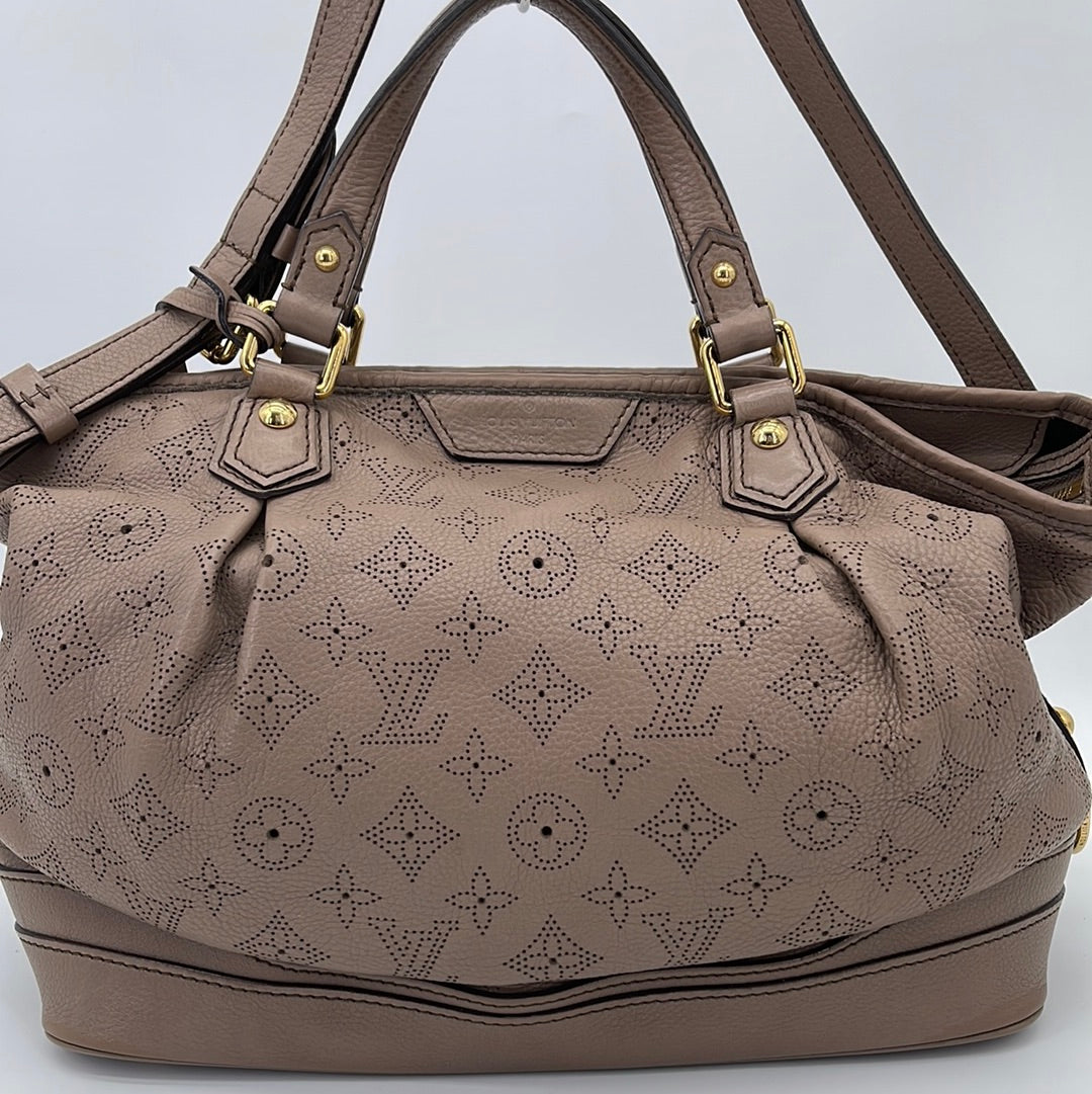 Preloved Louis Vuitton Laser Cut Monogram Brown Leather Stellar Handbag with Shoulder Strap AR1170 062323 $300 OFF