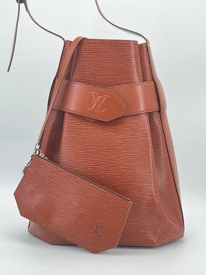 Louis Vuitton shoulder bag in brown leather
