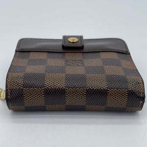 LV Compact Wallet Damier Ebene Coated Canvas with Leather and Gold Hardware  #OKYS-8 – Luxuy Vintage