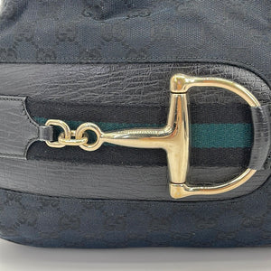 GUCCI GG canvas Horsebit Hobo bag Handbag Black Vintage Old Gucci tfaubm