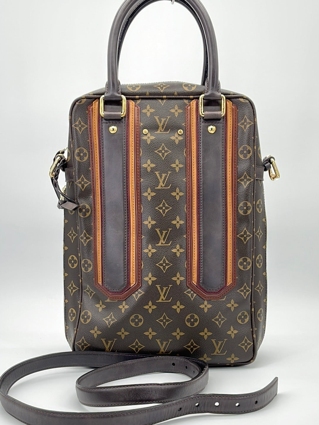 LOUIS VUITTON Navy and Blue Damier Canvas Leather Canvas Porte-Documents Bag  at 1stDibs
