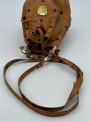 MCM Mini Drawstring Bag - Cognac in Brown