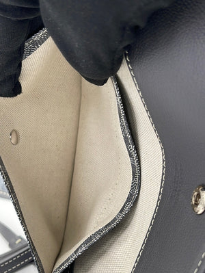 Goyard Saint Louis GM Brown Black Leather Cloth ref.180457 - Joli