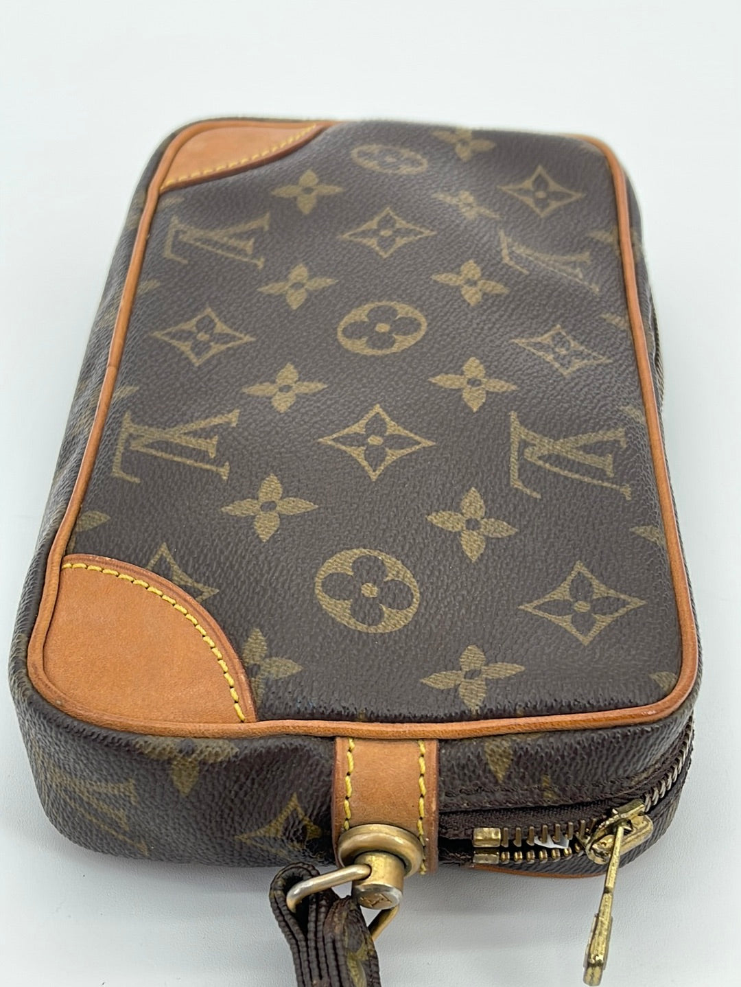 Louis+Vuitton+Marly+Dragonne+Clutch+PM+Brown+Leather for sale online