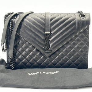 Pre-loved YSL monogram envelope bag - black