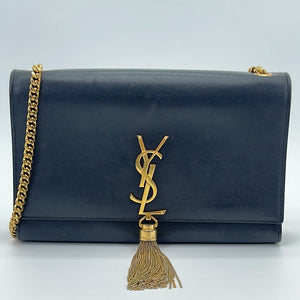 Saint Laurent YSL Kate Metallic Leather Gold Hardware Flap Bag
