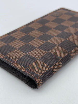 Louis Vuitton Porte Valeurs Checkbook Wallet Damier Brown Interior Leather  EUC