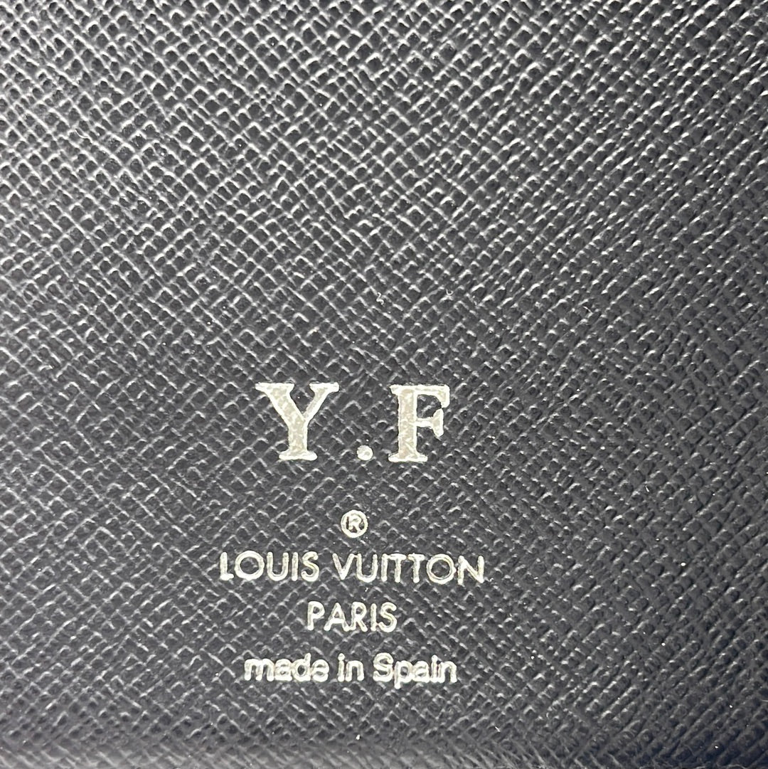 Authenticated used Louis Vuitton Business Card Holder Amberop Cult de Visit White Gray Damier Azur N61746 Ca2162 Louis Vuitton Case Flap Women's Men's