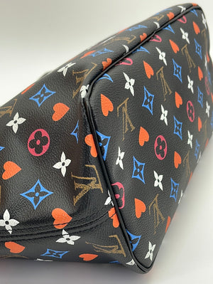 Preloved Louis Vuitton Black Multicolor Monogram Neverfull mm Game on Tote Bag GI4200 100323
