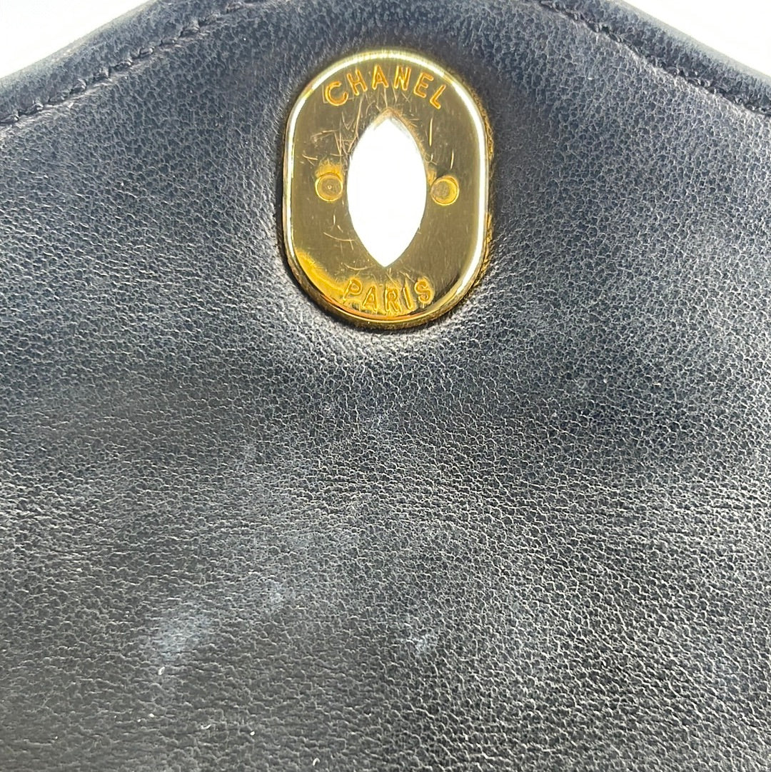 Chanel Vintage Medium Double Flap Black Lambskin with Gold Hardware #OKCU-1  – Luxuy Vintage