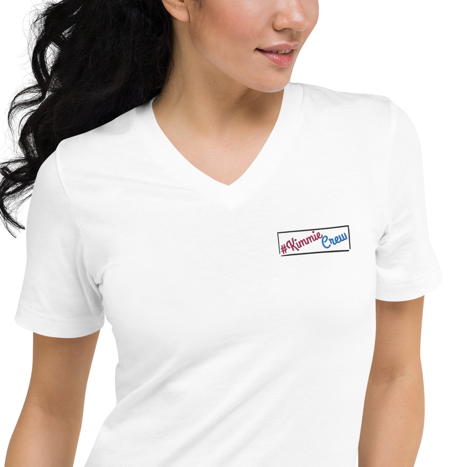 KIMMIEBBAGS. Unisex Short Sleeve V-Neck T-Shirt # KIMMIECREW