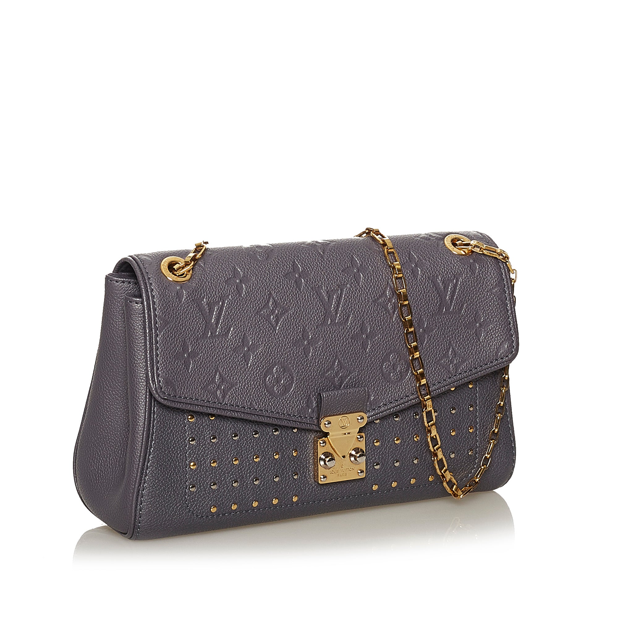 Louis Vuitton Saint Germain Handbag Studded Monogram Empreinte Leather BB  Gray 1498252