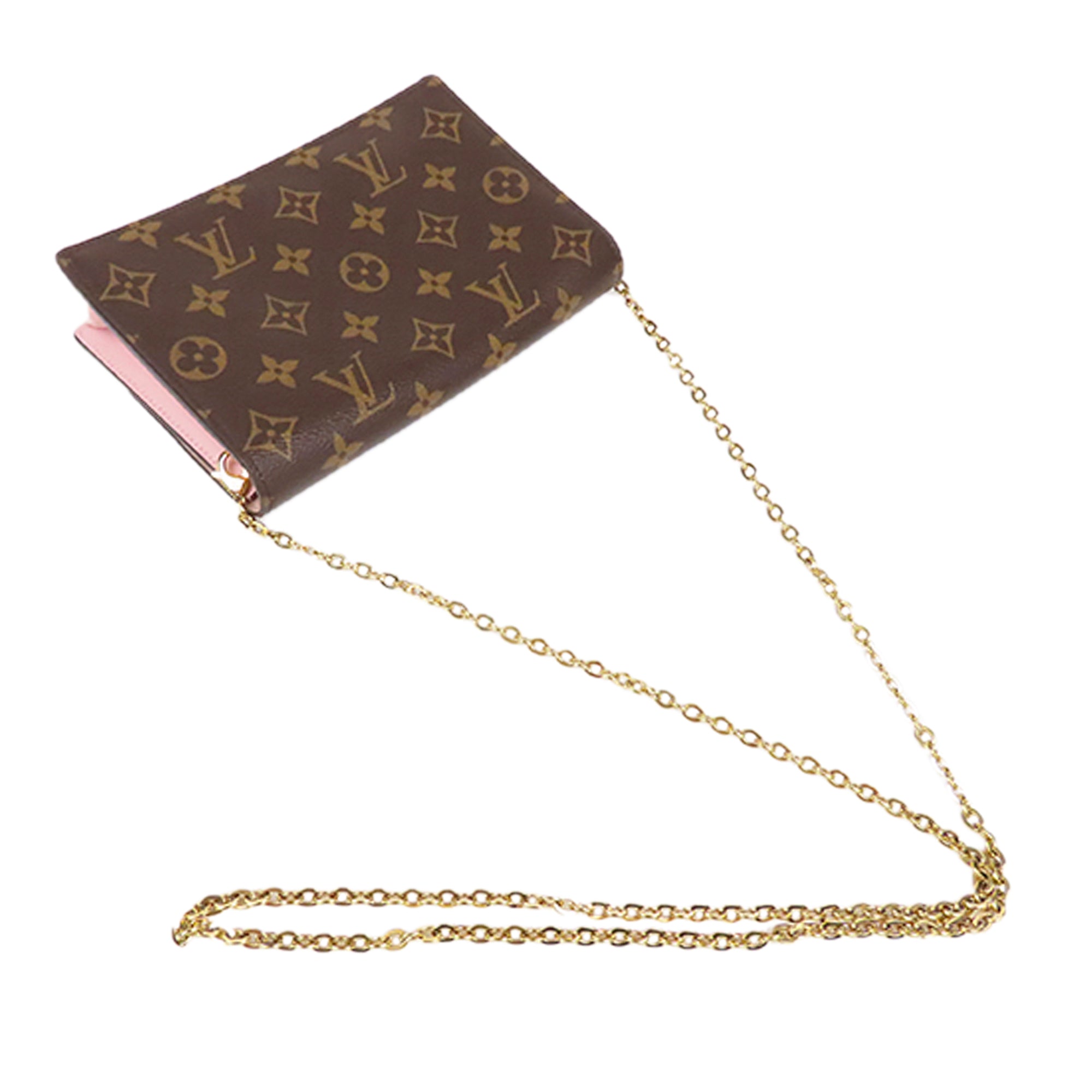 RvceShops Revival, Brown Louis Vuitton Monogram Flore Wallet On Chain  Crossbody Bag